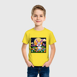 Футболка хлопковая детская Ушастик и луна, цвет: желтый — фото 2