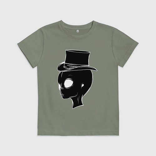 Детская футболка Пришелец в цилиндре / Авокадо – фото 1