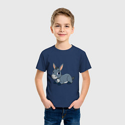 Футболка хлопковая детская Милый ослик, цвет: тёмно-синий — фото 2