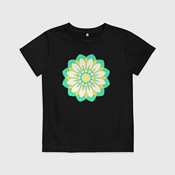 Детская футболка Мандала зеленых оттенков