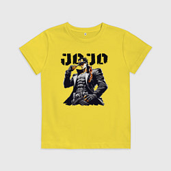 Футболка хлопковая детская Jotaro Kujo - jojo ai art, цвет: желтый