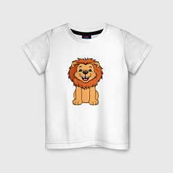 Футболка хлопковая детская Весёлый лев, цвет: белый