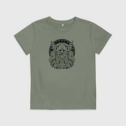 Футболка хлопковая детская Мифический скандинавский бог Один, цвет: авокадо