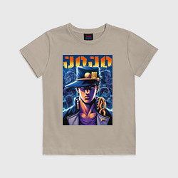 Футболка хлопковая детская Jojo - Jotaro Kujo ai art, цвет: миндальный