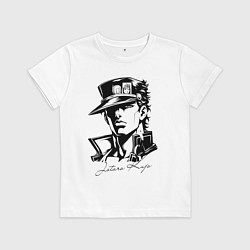 Футболка хлопковая детская Jotaro Kujo - anime ai art, цвет: белый