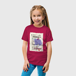 Футболка хлопковая детская The Cure - Friday im in love, цвет: маджента — фото 2