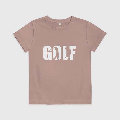 Детская футболка Гольф арт / Пыльно-розовый – фото 1