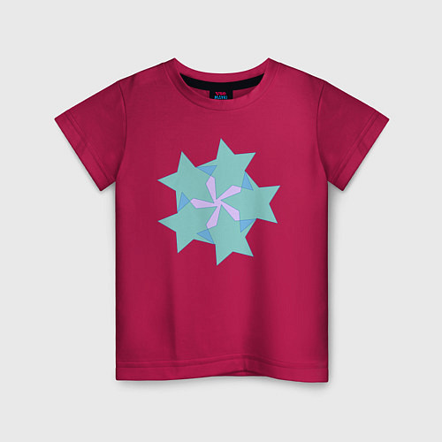 Детская футболка Совмещенные звезды / Маджента – фото 1
