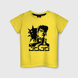 Футболка хлопковая детская JoJo Bizarre Adventure - ai art, цвет: желтый