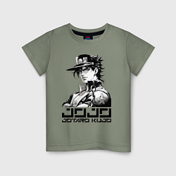 Футболка хлопковая детская Jotaro Kujo - jojo ai art, цвет: авокадо