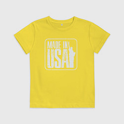 Футболка хлопковая детская Сделан в США, цвет: желтый