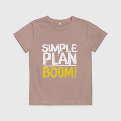 Футболка хлопковая детская Simple plan - boom, цвет: пыльно-розовый