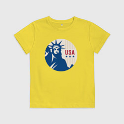 Футболка хлопковая детская Liberty USA, цвет: желтый