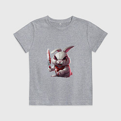 Футболка хлопковая детская Зайчик Маньяк, цвет: меланж
