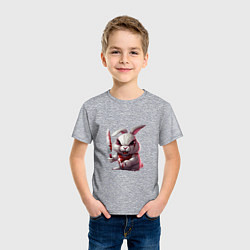 Футболка хлопковая детская Зайчик Маньяк, цвет: меланж — фото 2