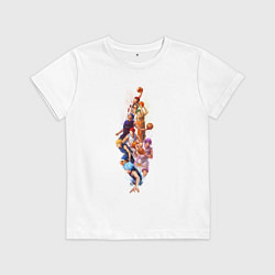Футболка хлопковая детская Баскетбол Куроко Тайга Кагами, цвет: белый