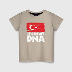 Футболка хлопковая детская Турция в ДНК, цвет: миндальный