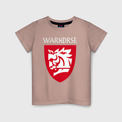 Футболка хлопковая детская Warhorse logo, цвет: пыльно-розовый