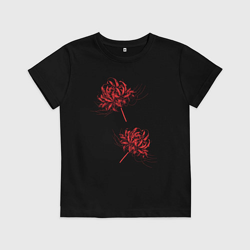 Детская футболка Токийский гуль Паучья лилия / Черный – фото 1