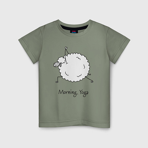 Детская футболка Овечка и йога / Авокадо – фото 1