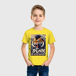 Футболка хлопковая детская Cool tiger - punks not dead, цвет: желтый — фото 2