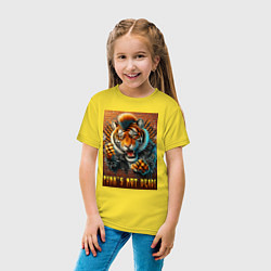 Футболка хлопковая детская Punks not dead - motto tiger, цвет: желтый — фото 2