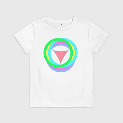 Футболка хлопковая детская Кольца окружностей с треугольником, цвет: белый