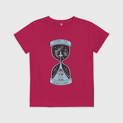 Детская футболка Время исследовать / Маджента – фото 1