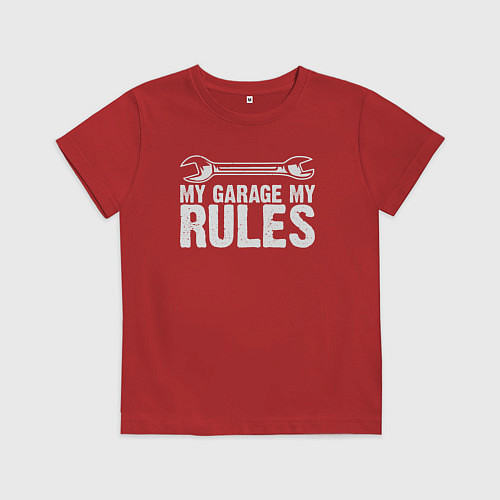 Детская футболка Мой гараж мой правила / Красный – фото 1