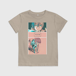 Футболка хлопковая детская Божество Ято, цвет: миндальный