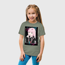 Футболка хлопковая детская Zero Two is darling, цвет: авокадо — фото 2