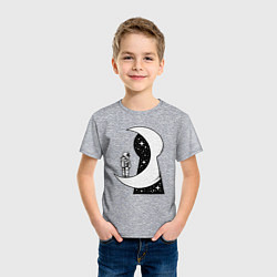 Футболка хлопковая детская Космос в замочной скважине, цвет: меланж — фото 2