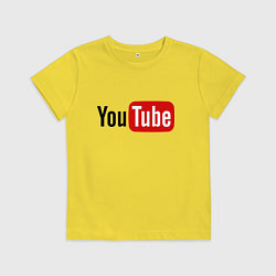 Футболка хлопковая детская You tube logo, цвет: желтый