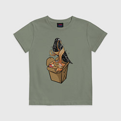 Детская футболка Ворон и лапша