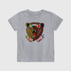 Футболка хлопковая детская Медведь в кино, цвет: меланж
