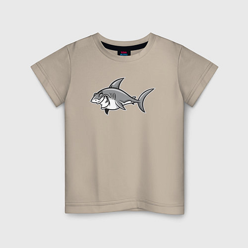 Детская футболка Хитрая акула / Миндальный – фото 1