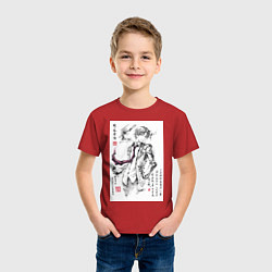 Футболка хлопковая детская Киётака Аянокоджи арт, цвет: красный — фото 2