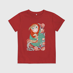 Футболка хлопковая детская Матрешка и Петя Петушок Золотой гребешок, цвет: красный