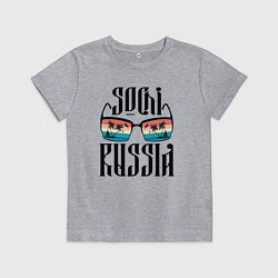 Футболка хлопковая детская Сочи курорт России, цвет: меланж