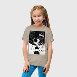 Футболка хлопковая детская Моб Психо Шигэо Кагэяма, цвет: миндальный — фото 2