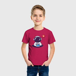 Футболка хлопковая детская Космический кофе, цвет: маджента — фото 2