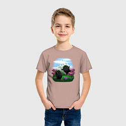 Футболка хлопковая детская Духи леса, цвет: пыльно-розовый — фото 2