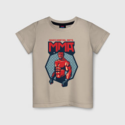 Футболка хлопковая детская MMA warrior, цвет: миндальный