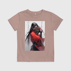 Футболка хлопковая детская Чэн Хуа Собиратель цветов из Небожителей, цвет: пыльно-розовый