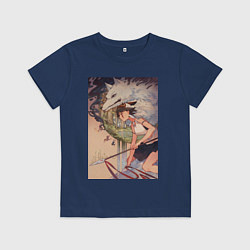 Футболка хлопковая детская Принцесса Мононоке - волк Моро, цвет: тёмно-синий