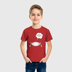 Футболка хлопковая детская Космический обед, цвет: красный — фото 2