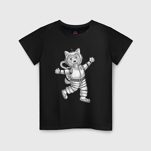 Детская футболка Пёсик астронавт / Черный – фото 1