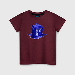 Футболка хлопковая детская Tardis ink, цвет: меланж-бордовый