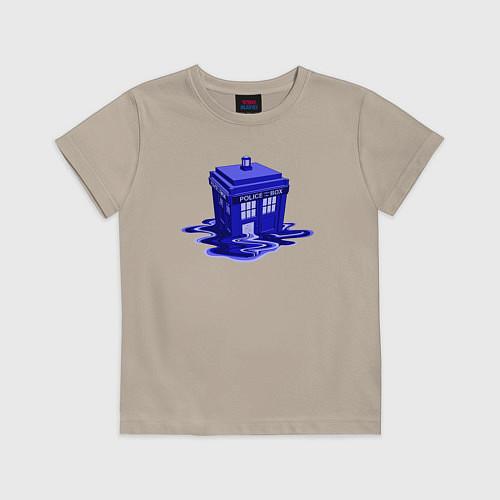 Детская футболка Tardis ink / Миндальный – фото 1