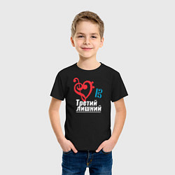 Футболка хлопковая детская Третий лишний - музыкальные ключи, цвет: черный — фото 2